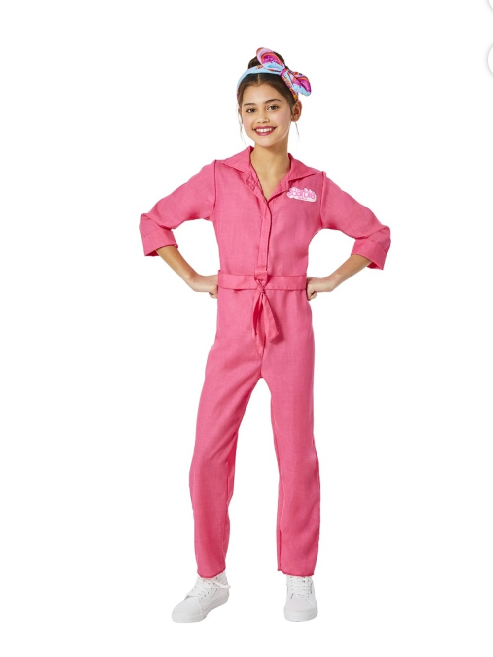 NWT Barbie The Movie Pink Power Jumpsuit Halloween Costume Girl’s SZ XL (14/16),